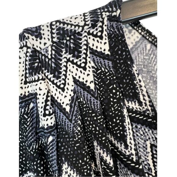 Joseph Ribkoff Black White Colorblock Stretch Zig-Zag Chevron Dress - Picture 6 of 16